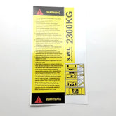 Pallet Truck Warning Instruction Sticker Set 2300kg