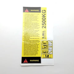Pallet Truck Warning Instruction Sticker Set 2500kg