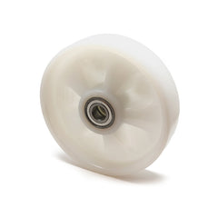 D200x50mm White Nylon steer wheel (60mm hub) inc. 20mm bearing
