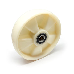 D200x50mm White Nylon steer wheel (50mm hub) inc. 20mm bearing