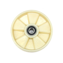 D200x50mm White Nylon steer wheel (50mm hub) inc. 20mm bearing