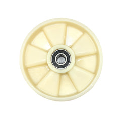 D200x50mm White Nylon steer wheel (50mm hub) inc. 20mm bearing