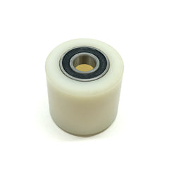 D74x70mm White Nylon Load Roller inc. 20mm bearings