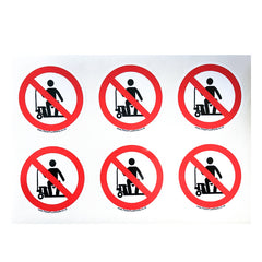 Do not ride on pallet truck Safety Warning Prohibited Sticker x6no.