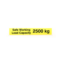 Safe Working Load SWL 2500kg Pallet Truck Weight Capacity Safety Warning Sticker x1no.